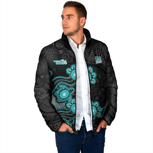 Personalised Brisbane Heat NAIDOC Week 2026 Padded Jacket Sea Turtles Aboriginal Art