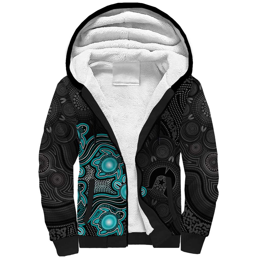 Personalised Brisbane Heat NAIDOC Week 2026 Sherpa Hoodie Sea Turtles Aboriginal Art