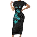 Personalised Brisbane Heat NAIDOC Week 2026 Short Sleeve Bodycon Dress Sea Turtles Aboriginal Art