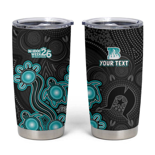 Personalised Brisbane Heat NAIDOC Week 2026 Tumbler Cup Sea Turtles Aboriginal Art