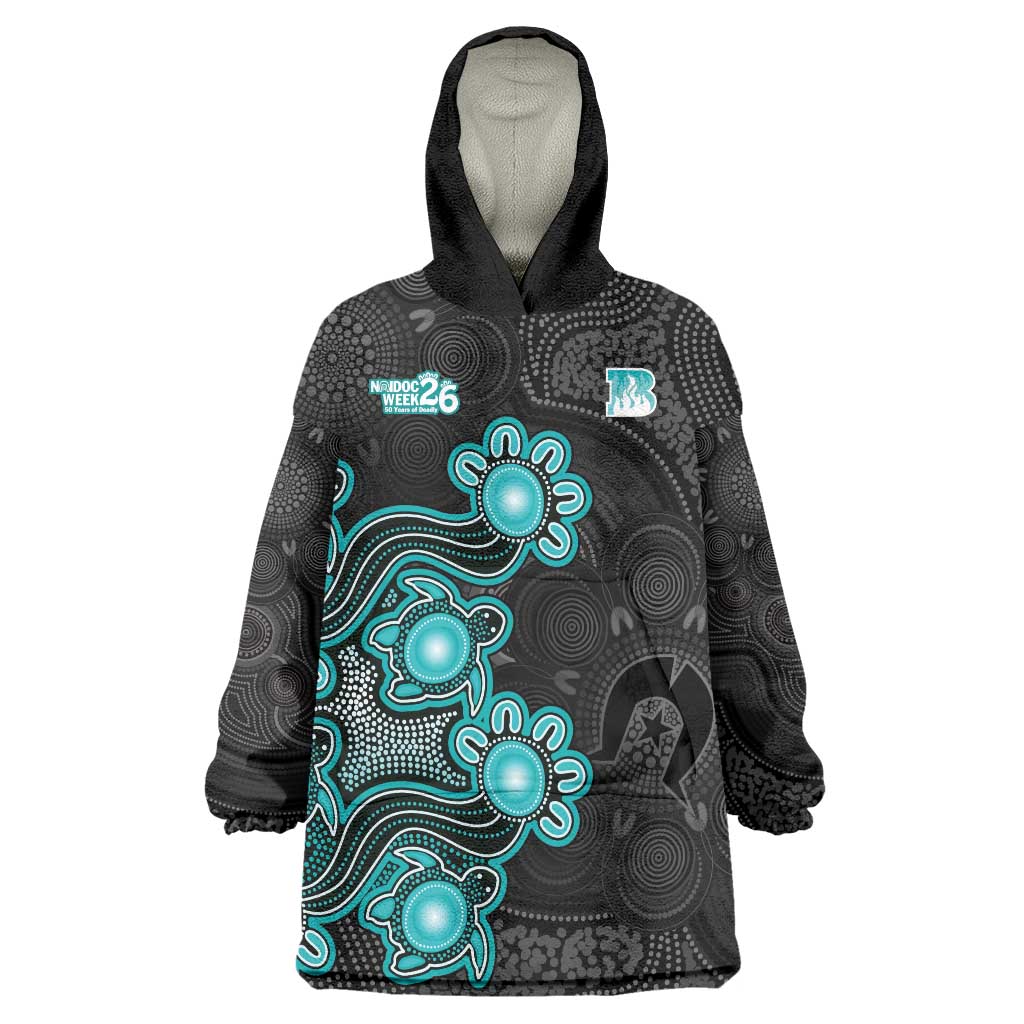 Personalised Brisbane Heat NAIDOC Week 2026 Wearable Blanket Hoodie Sea Turtles Aboriginal Art