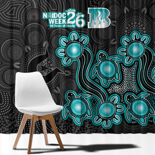 Brisbane Heat NAIDOC Week 2026 Window Curtain Sea Turtles Aboriginal Art