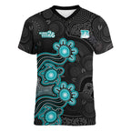Personalised Brisbane Heat NAIDOC Week 2026 Women V-Neck T-Shirt Sea Turtles Aboriginal Art