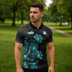 Personalised Brisbane Heat NAIDOC Week 2026 Zipper Polo Shirt Sea Turtles Aboriginal Art