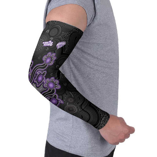 Personalised Hobart Hurricanes NAIDOC Week 2026 Arm Sleeves Sea Turtles Aboriginal Art