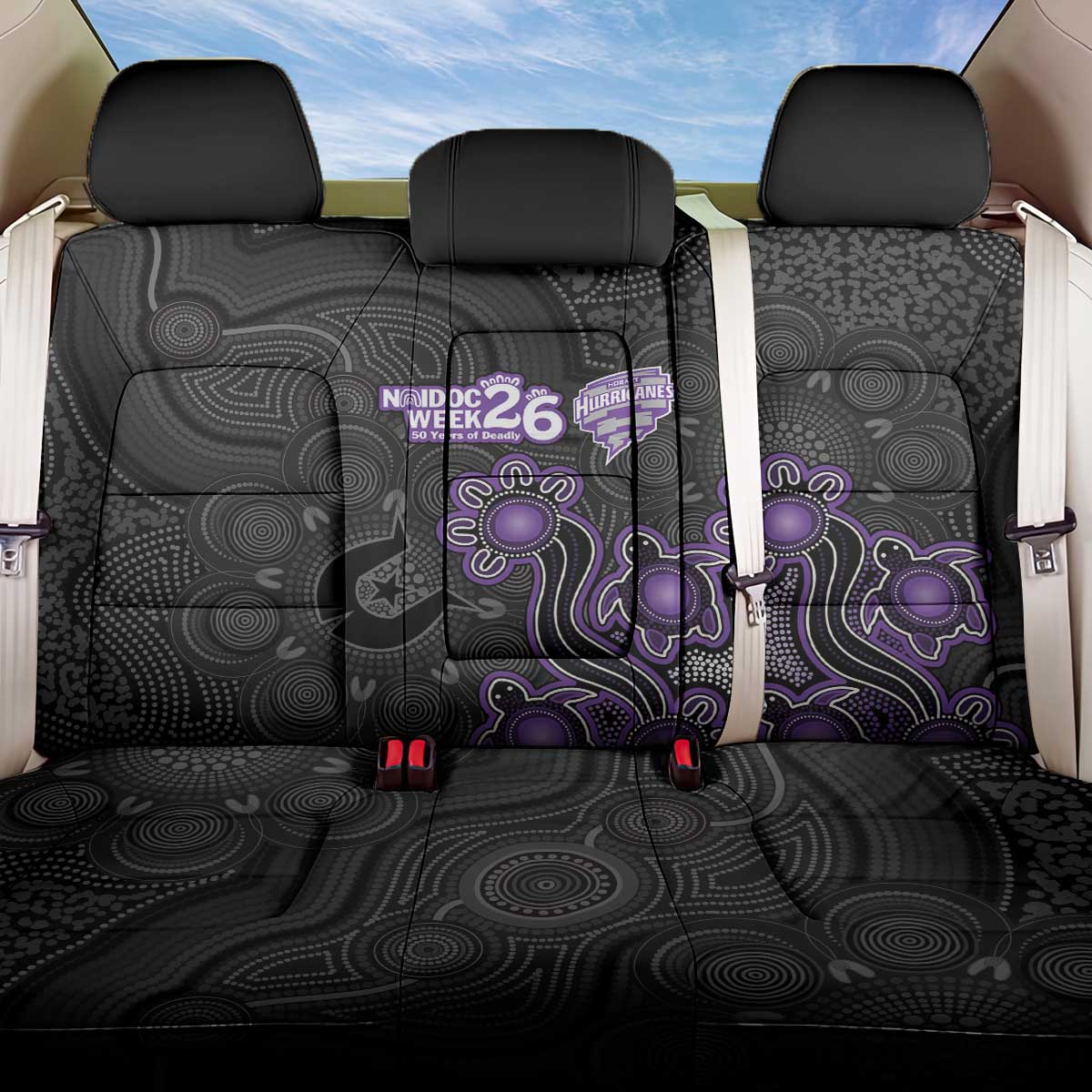 Hobart Hurricanes NAIDOC Week 2026 Back Car Seat Cover Sea Turtles Aboriginal Art