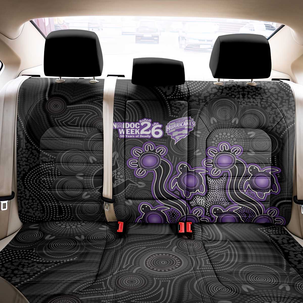 Hobart Hurricanes NAIDOC Week 2026 Back Car Seat Cover Sea Turtles Aboriginal Art