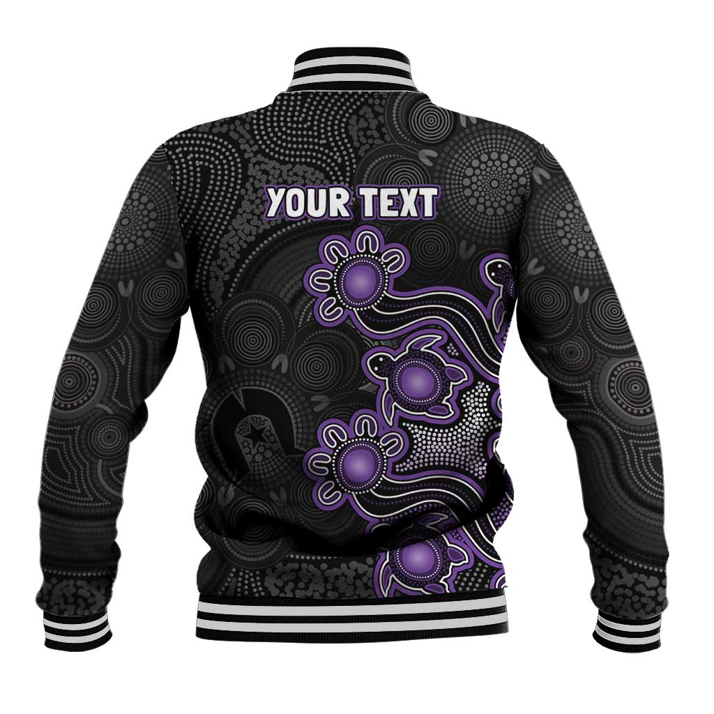 Personalised Hobart Hurricanes NAIDOC Week 2026 Baseball Jacket Sea Turtles Aboriginal Art