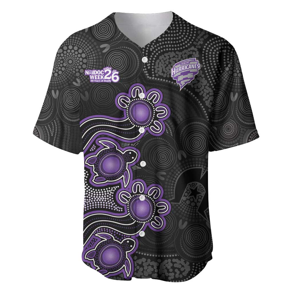Personalised Hobart Hurricanes NAIDOC Week 2026 Baseball Jersey Sea Turtles Aboriginal Art