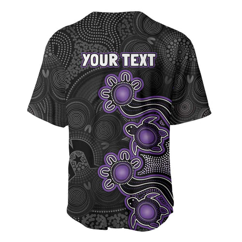 Personalised Hobart Hurricanes NAIDOC Week 2026 Baseball Jersey Sea Turtles Aboriginal Art