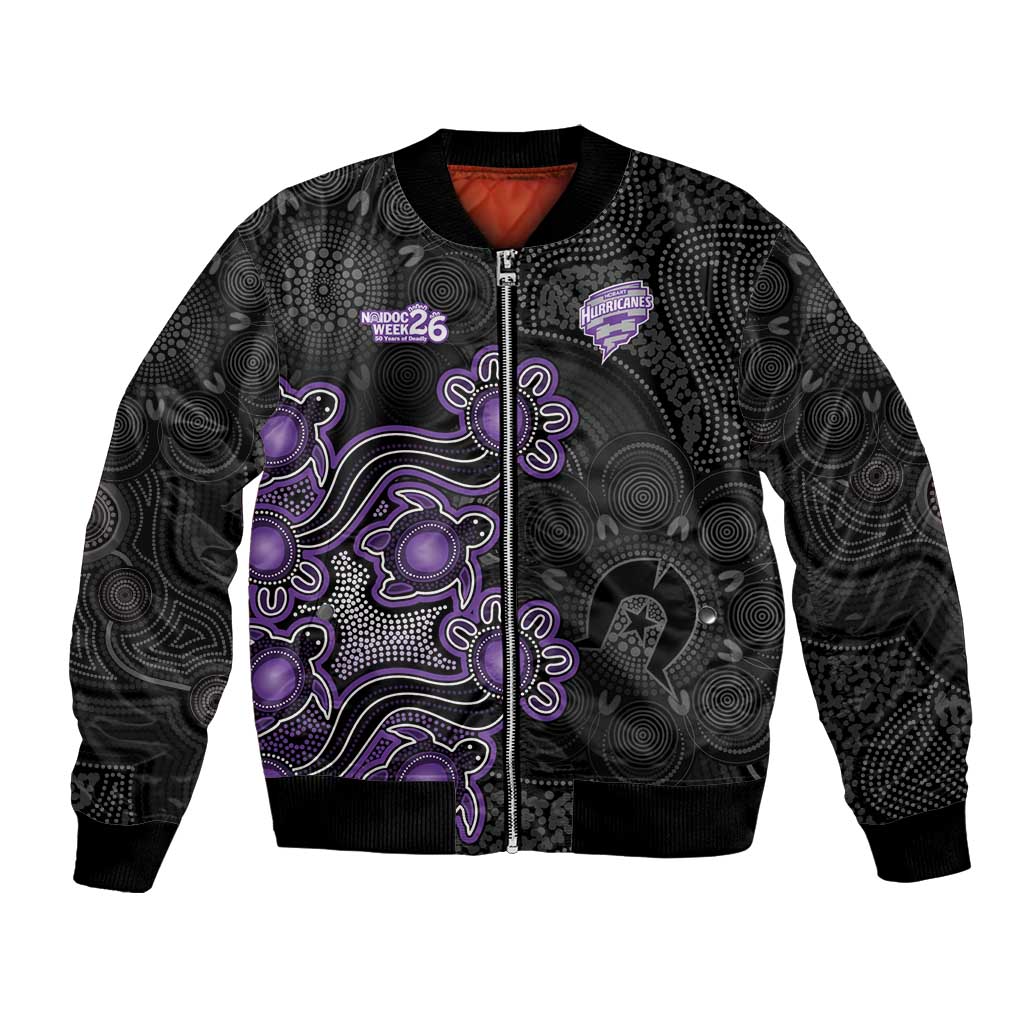 Personalised Hobart Hurricanes NAIDOC Week 2026 Bomber Jacket Sea Turtles Aboriginal Art