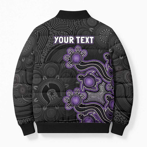 Personalised Hobart Hurricanes NAIDOC Week 2026 Bomber Puffer Jacket Sea Turtles Aboriginal Art