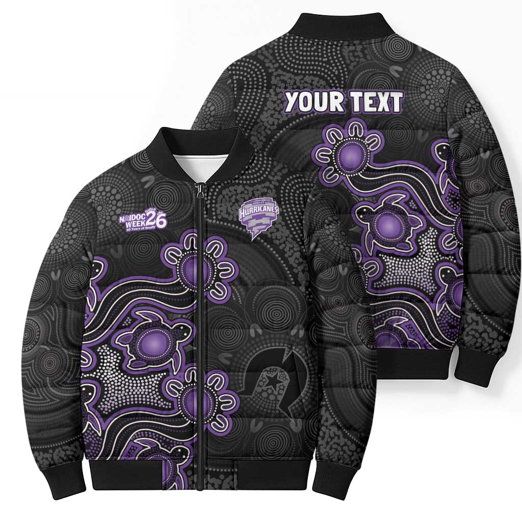 Personalised Hobart Hurricanes NAIDOC Week 2026 Bomber Puffer Jacket Sea Turtles Aboriginal Art