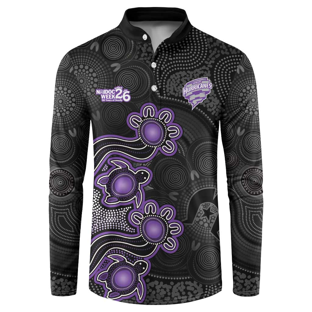 Personalised Hobart Hurricanes NAIDOC Week 2026 Button Sweatshirt Sea Turtles Aboriginal Art