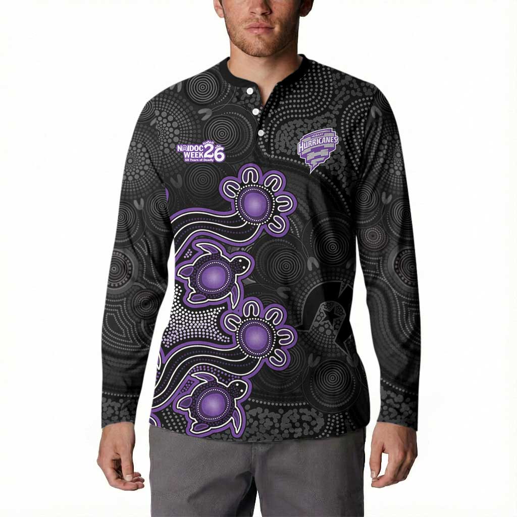 Personalised Hobart Hurricanes NAIDOC Week 2026 Button Sweatshirt Sea Turtles Aboriginal Art