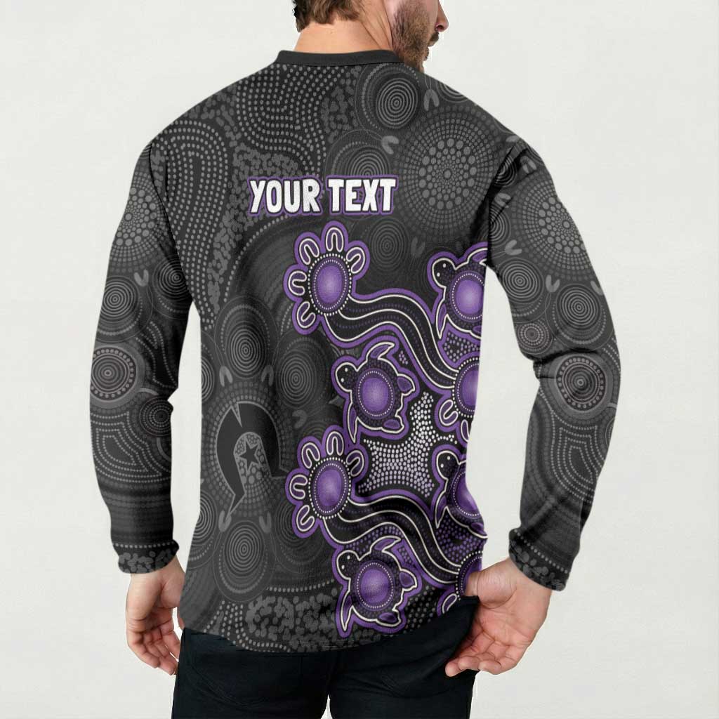 Personalised Hobart Hurricanes NAIDOC Week 2026 Button Sweatshirt Sea Turtles Aboriginal Art