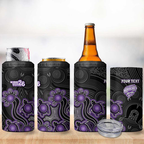 Personalised Hobart Hurricanes NAIDOC Week 2026 4 in 1 Can Cooler Tumbler Sea Turtles Aboriginal Art