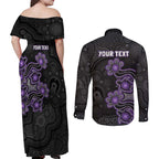Personalised Hobart Hurricanes NAIDOC Week 2026 Couples Matching Off Shoulder Maxi Dress and Long Sleeve Button Shirt Sea Turtles Aboriginal Art