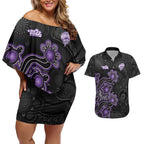 Personalised Hobart Hurricanes NAIDOC Week 2026 Couples Matching Off Shoulder Short Dress and Hawaiian Shirt Sea Turtles Aboriginal Art