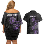 Personalised Hobart Hurricanes NAIDOC Week 2026 Couples Matching Off Shoulder Short Dress and Hawaiian Shirt Sea Turtles Aboriginal Art