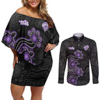 Personalised Hobart Hurricanes NAIDOC Week 2026 Couples Matching Off Shoulder Short Dress and Long Sleeve Button Shirt Sea Turtles Aboriginal Art