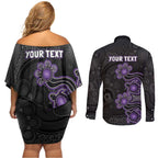 Personalised Hobart Hurricanes NAIDOC Week 2026 Couples Matching Off Shoulder Short Dress and Long Sleeve Button Shirt Sea Turtles Aboriginal Art