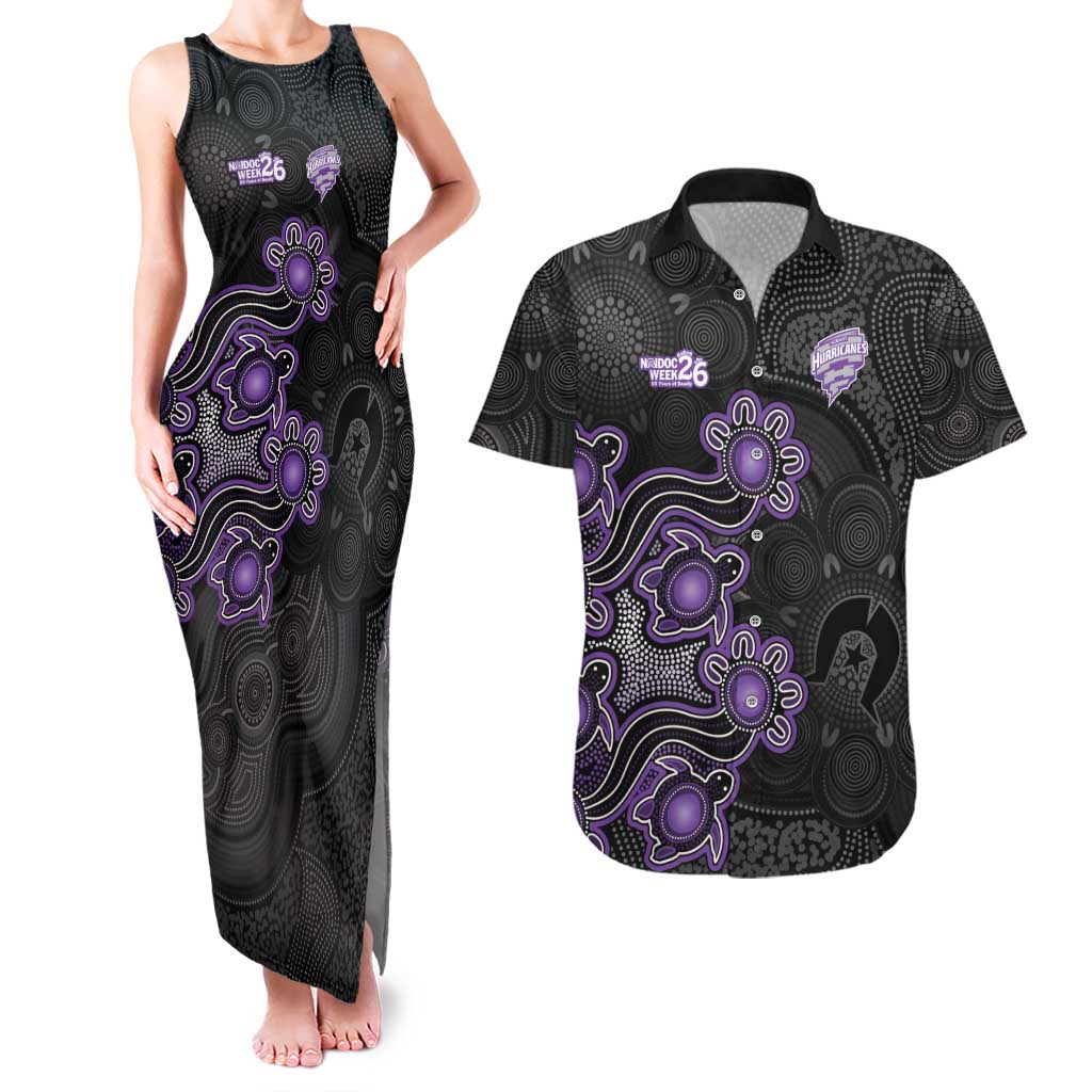 Personalised Hobart Hurricanes NAIDOC Week 2026 Couples Matching Tank Maxi Dress and Hawaiian Shirt Sea Turtles Aboriginal Art