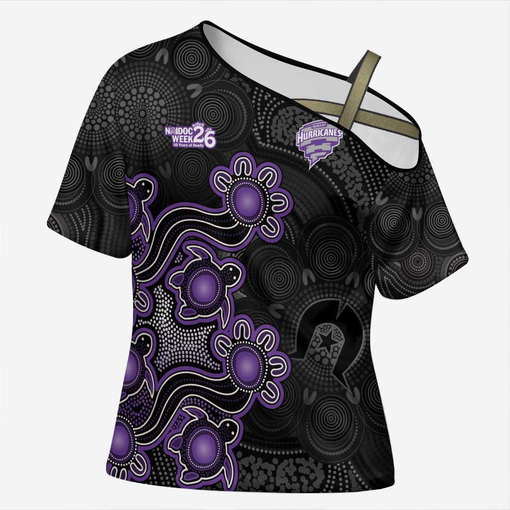 Personalised Hobart Hurricanes NAIDOC Week 2026 Cross Shoulder Shirt Sea Turtles Aboriginal Art