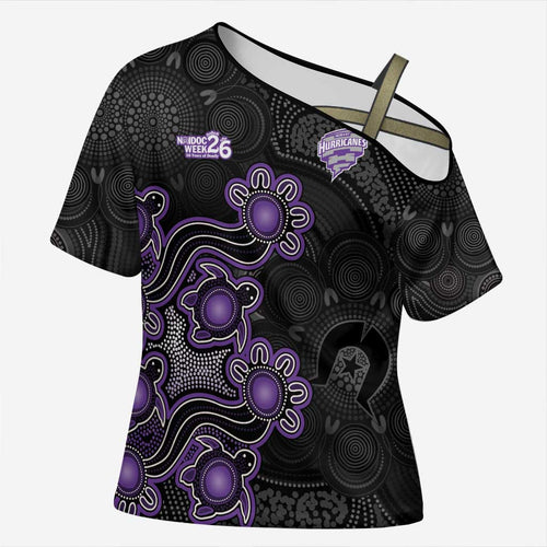 Personalised Hobart Hurricanes NAIDOC Week 2026 Cross Shoulder Shirt Sea Turtles Aboriginal Art