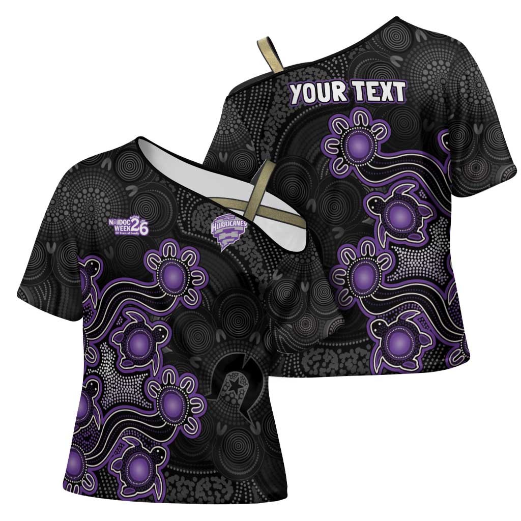 Personalised Hobart Hurricanes NAIDOC Week 2026 Cross Shoulder Shirt Sea Turtles Aboriginal Art