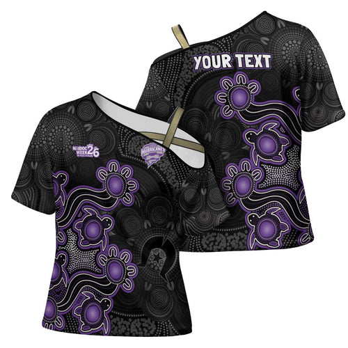 Personalised Hobart Hurricanes NAIDOC Week 2026 Cross Shoulder Shirt Sea Turtles Aboriginal Art