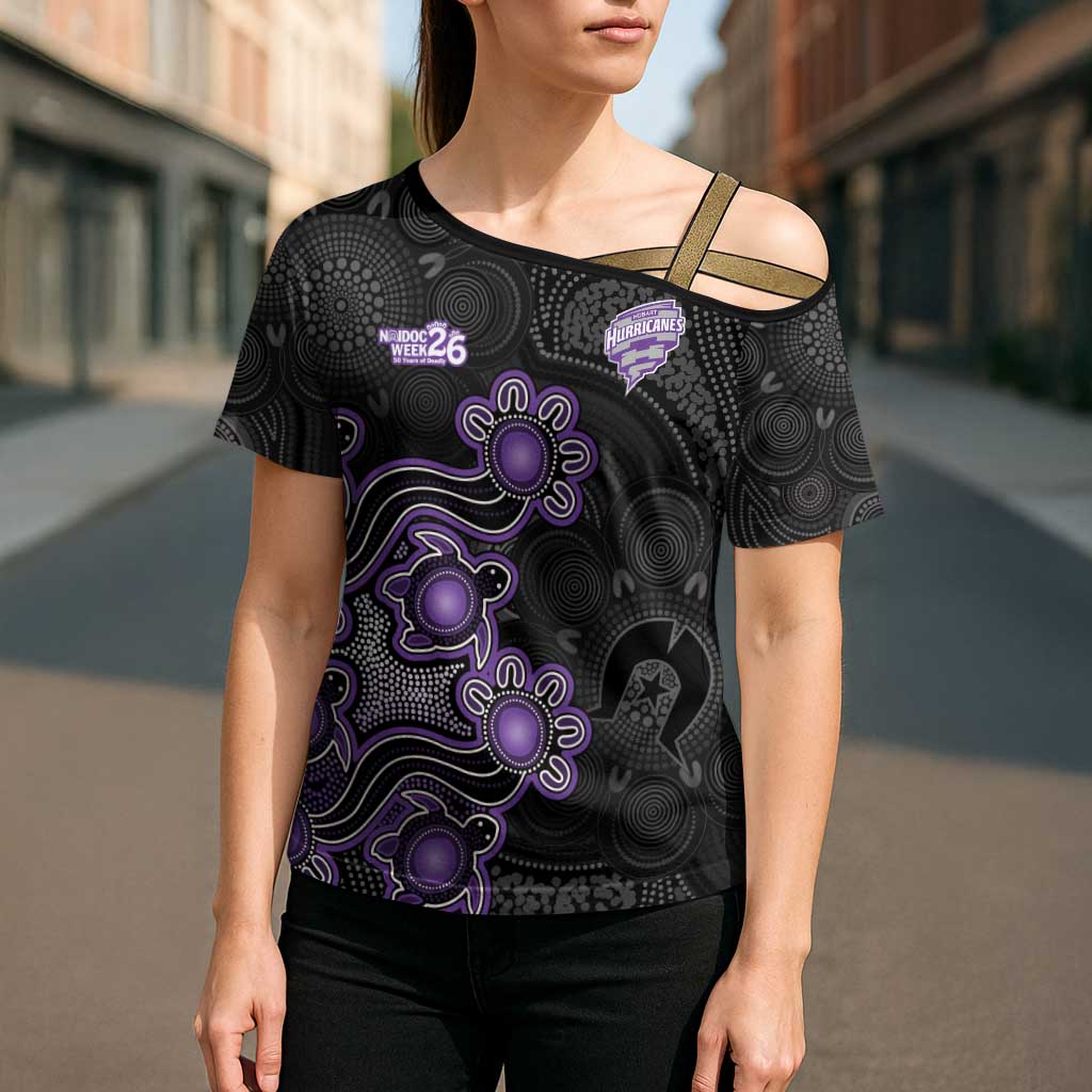 Personalised Hobart Hurricanes NAIDOC Week 2026 Cross Shoulder Shirt Sea Turtles Aboriginal Art