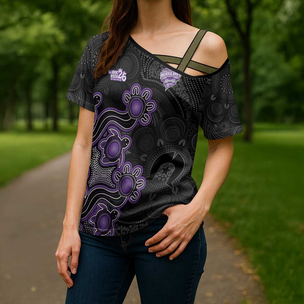 Personalised Hobart Hurricanes NAIDOC Week 2026 Cross Shoulder Shirt Sea Turtles Aboriginal Art