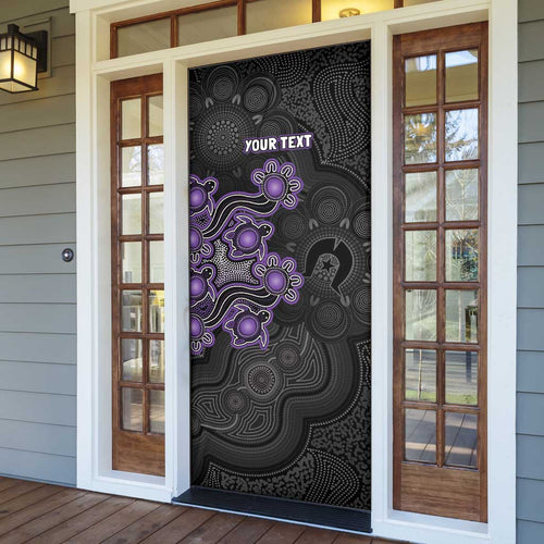 Personalised Hobart Hurricanes NAIDOC Week 2026 Door Cover Sea Turtles Aboriginal Art