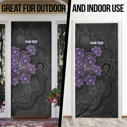 Personalised Hobart Hurricanes NAIDOC Week 2026 Door Cover Sea Turtles Aboriginal Art