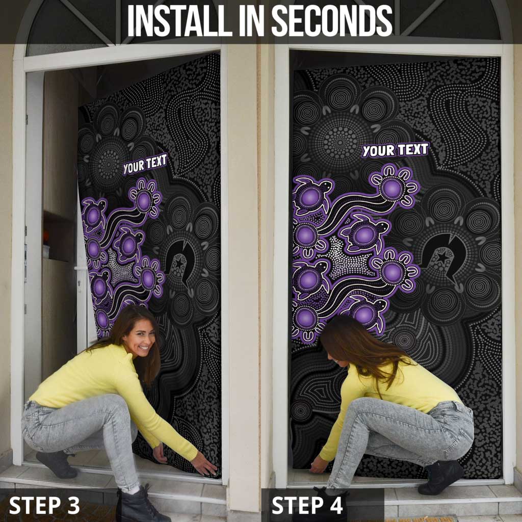 Personalised Hobart Hurricanes NAIDOC Week 2026 Door Cover Sea Turtles Aboriginal Art
