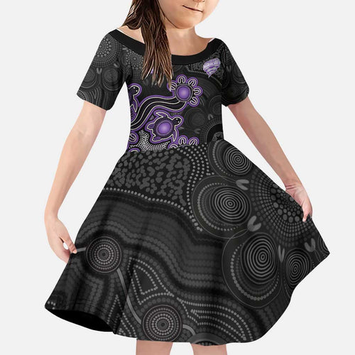Personalised Hobart Hurricanes NAIDOC Week 2026 Family Matching Long Sleeve Bodycon Dress and Hawaiian Shirt Sea Turtles Aboriginal Art