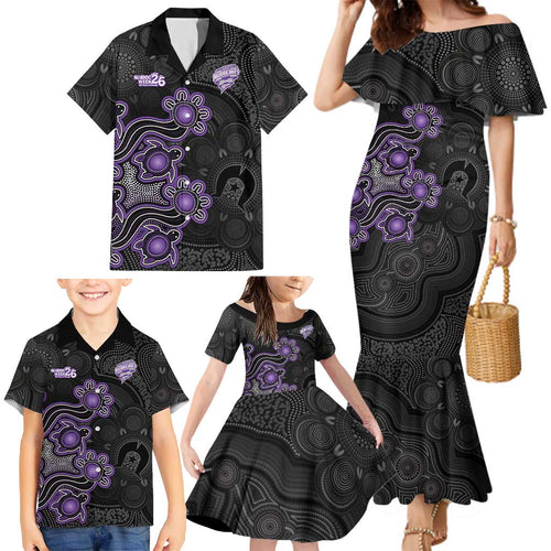 Personalised Hobart Hurricanes NAIDOC Week 2026 Family Matching Mermaid Dress and Hawaiian Shirt Sea Turtles Aboriginal Art