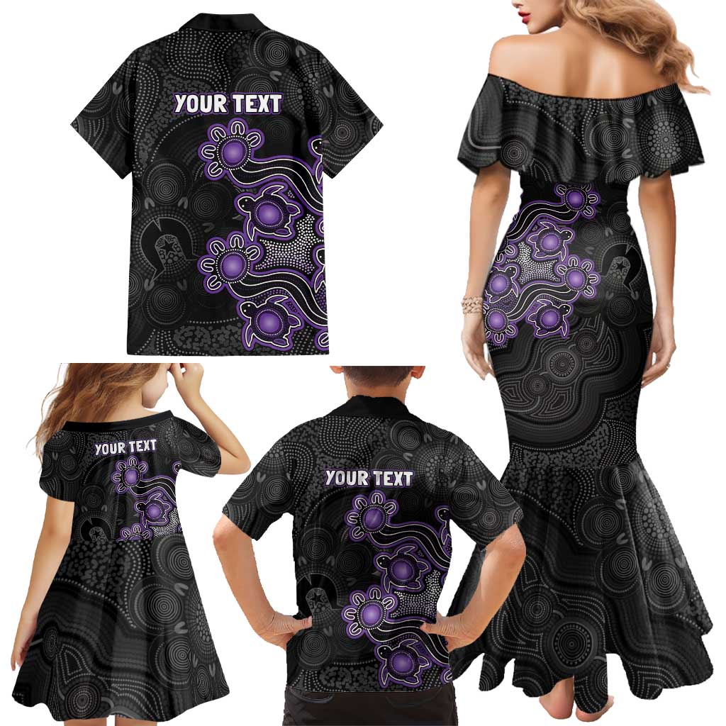 Personalised Hobart Hurricanes NAIDOC Week 2026 Family Matching Mermaid Dress and Hawaiian Shirt Sea Turtles Aboriginal Art