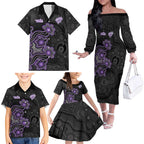 Personalised Hobart Hurricanes NAIDOC Week 2026 Family Matching Off The Shoulder Long Sleeve Dress and Hawaiian Shirt Sea Turtles Aboriginal Art
