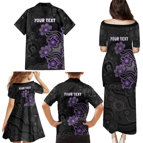 Personalised Hobart Hurricanes NAIDOC Week 2026 Family Matching Puletasi and Hawaiian Shirt Sea Turtles Aboriginal Art