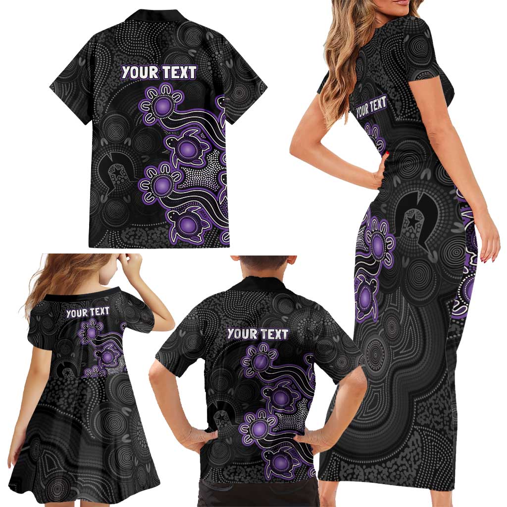 Personalised Hobart Hurricanes NAIDOC Week 2026 Family Matching Short Sleeve Bodycon Dress and Hawaiian Shirt Sea Turtles Aboriginal Art