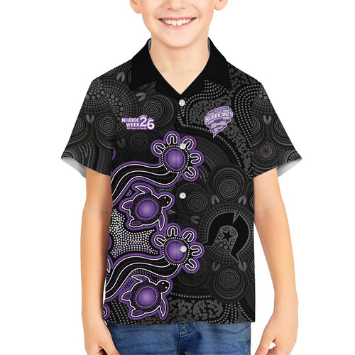 Personalised Hobart Hurricanes NAIDOC Week 2026 Family Matching Short Sleeve Bodycon Dress and Hawaiian Shirt Sea Turtles Aboriginal Art