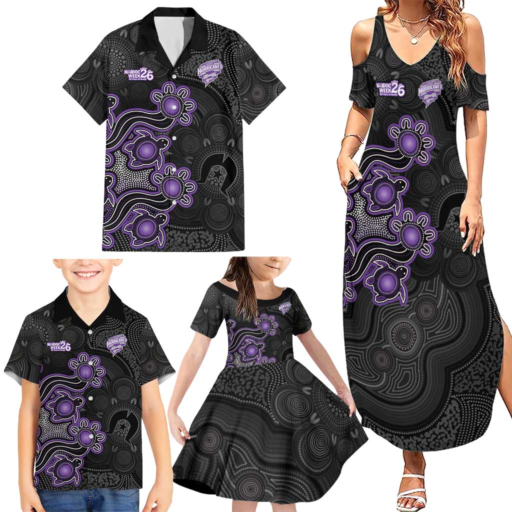 Personalised Hobart Hurricanes NAIDOC Week 2026 Family Matching Summer Maxi Dress and Hawaiian Shirt Sea Turtles Aboriginal Art