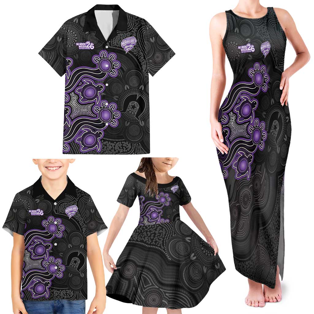 Personalised Hobart Hurricanes NAIDOC Week 2026 Family Matching Tank Maxi Dress and Hawaiian Shirt Sea Turtles Aboriginal Art