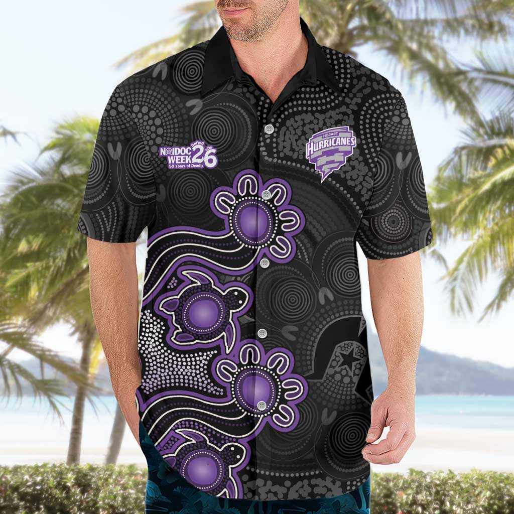 Personalised Hobart Hurricanes NAIDOC Week 2026 Hawaiian Shirt Sea Turtles Aboriginal Art
