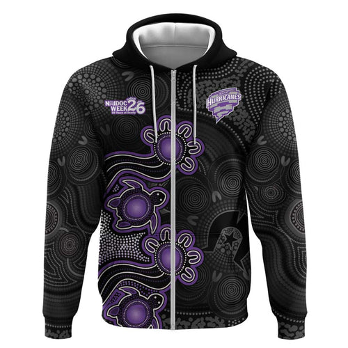 Personalised Hobart Hurricanes NAIDOC Week 2026 Hoodie Sea Turtles Aboriginal Art
