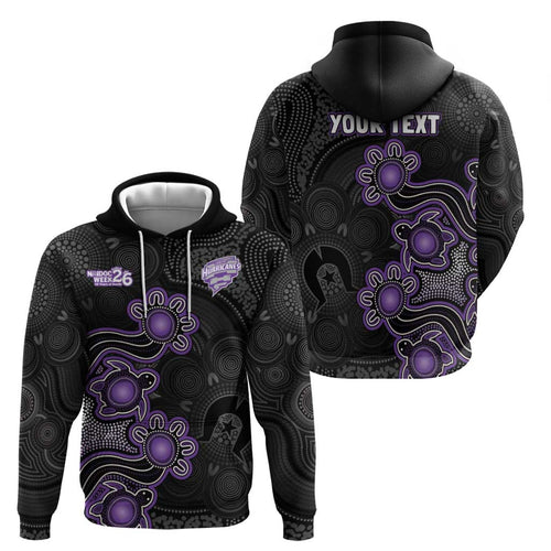 Personalised Hobart Hurricanes NAIDOC Week 2026 Hoodie Sea Turtles Aboriginal Art