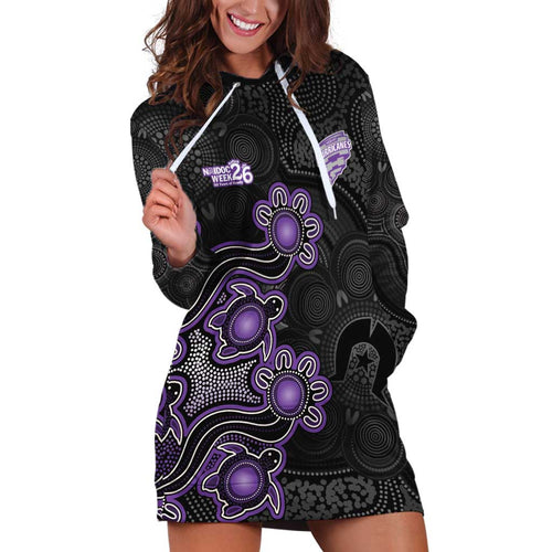 Personalised Hobart Hurricanes NAIDOC Week 2026 Hoodie Dress Sea Turtles Aboriginal Art