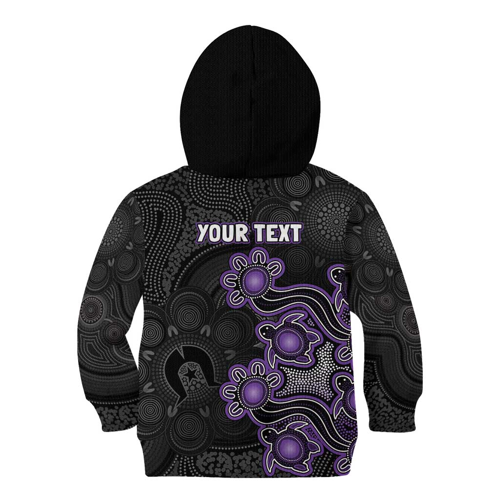 Personalised Hobart Hurricanes NAIDOC Week 2026 Kid Hoodie Sea Turtles Aboriginal Art